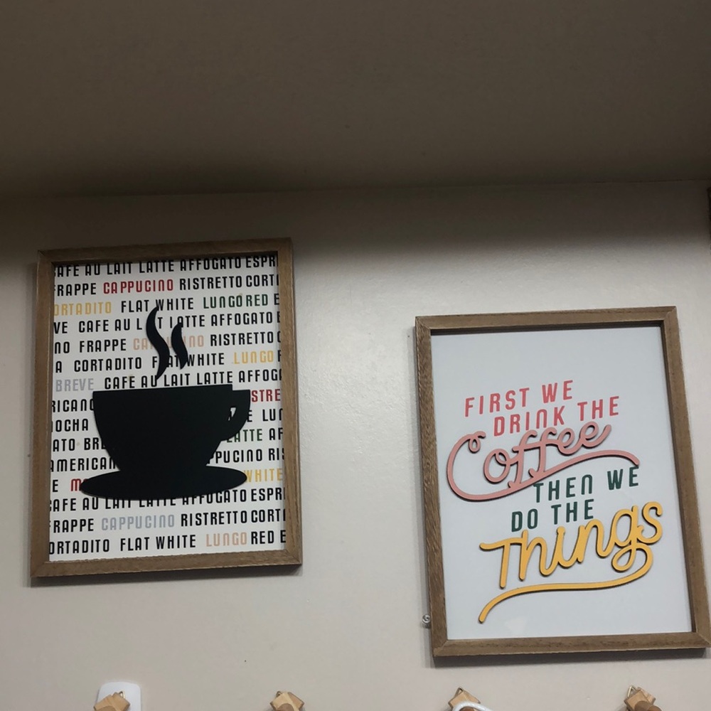 Coffee art! Framed with 3D accents.